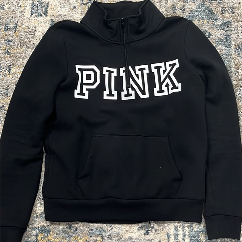Victoria’s Secret PINK black half-zip sweatshirt